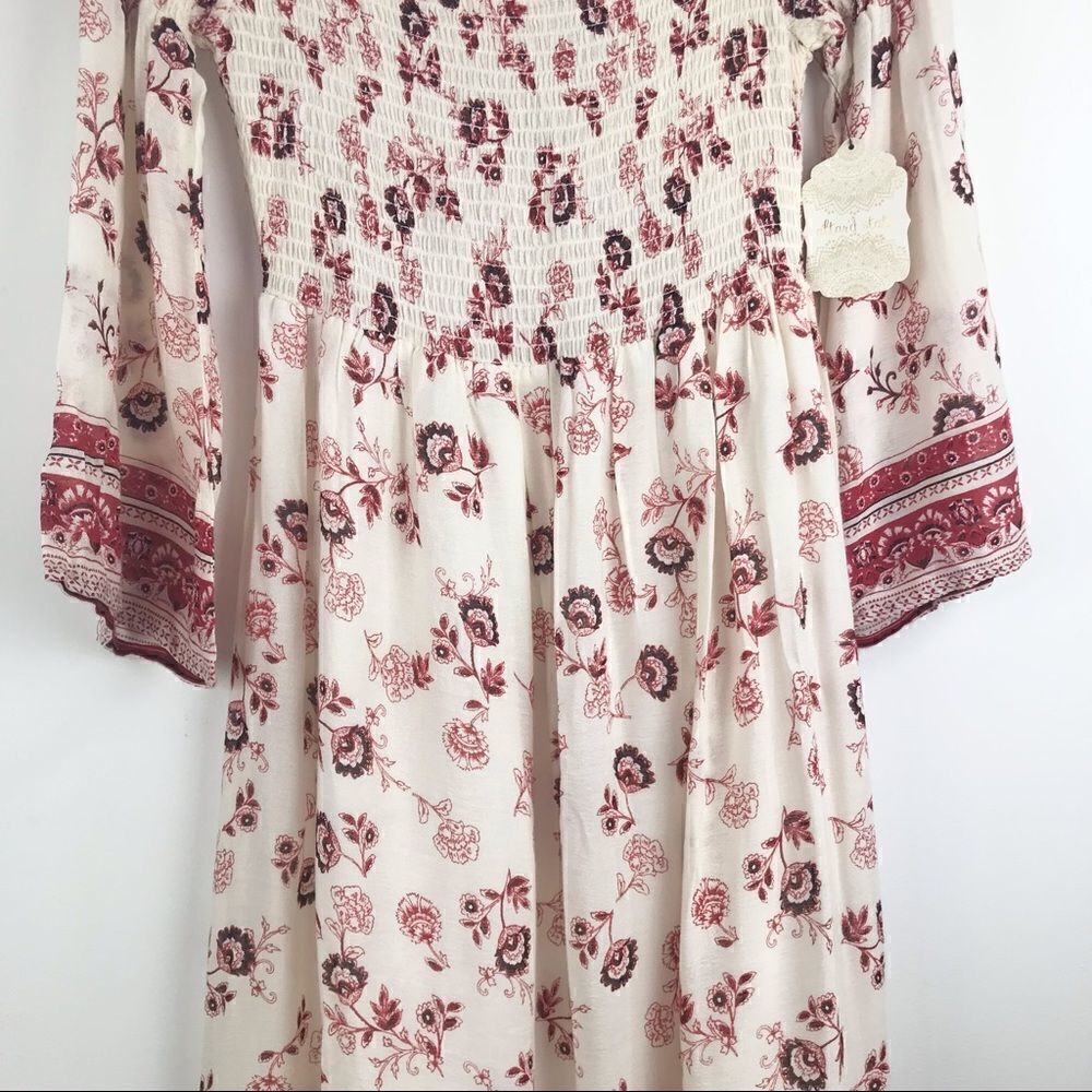 Altar’d State Cream/ Red Floral Off Shoulder Dress NEW - Picture 4 of 16